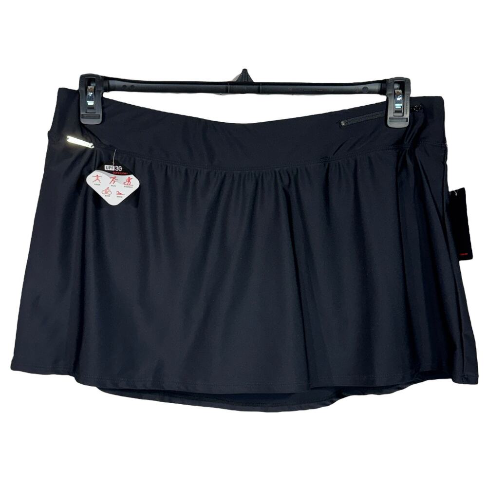 Zeroxposur 1X-Large Swim Skort UPF 30+ Lightweight Stretch Quick-Dry Zip Pocket